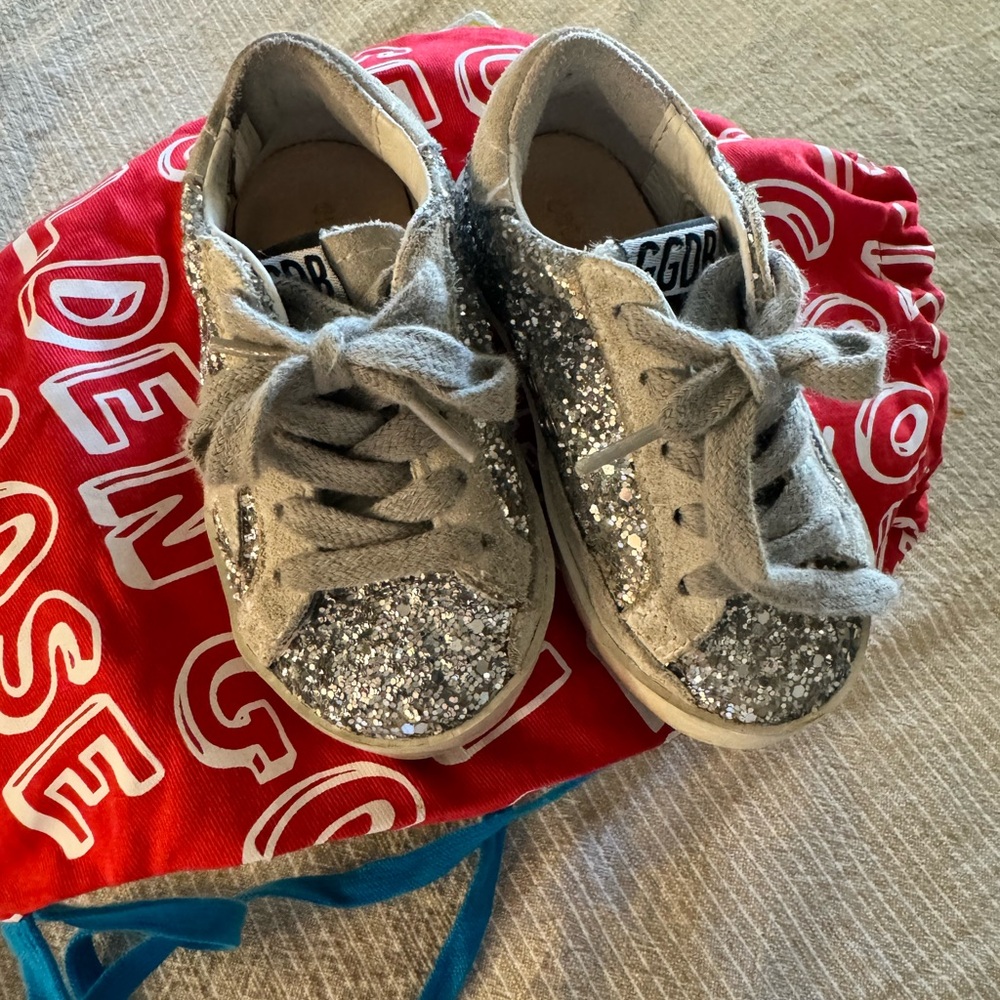 Golden Goose Kids Glitter Sneakers - Silver
